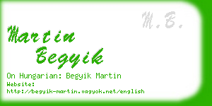 martin begyik business card